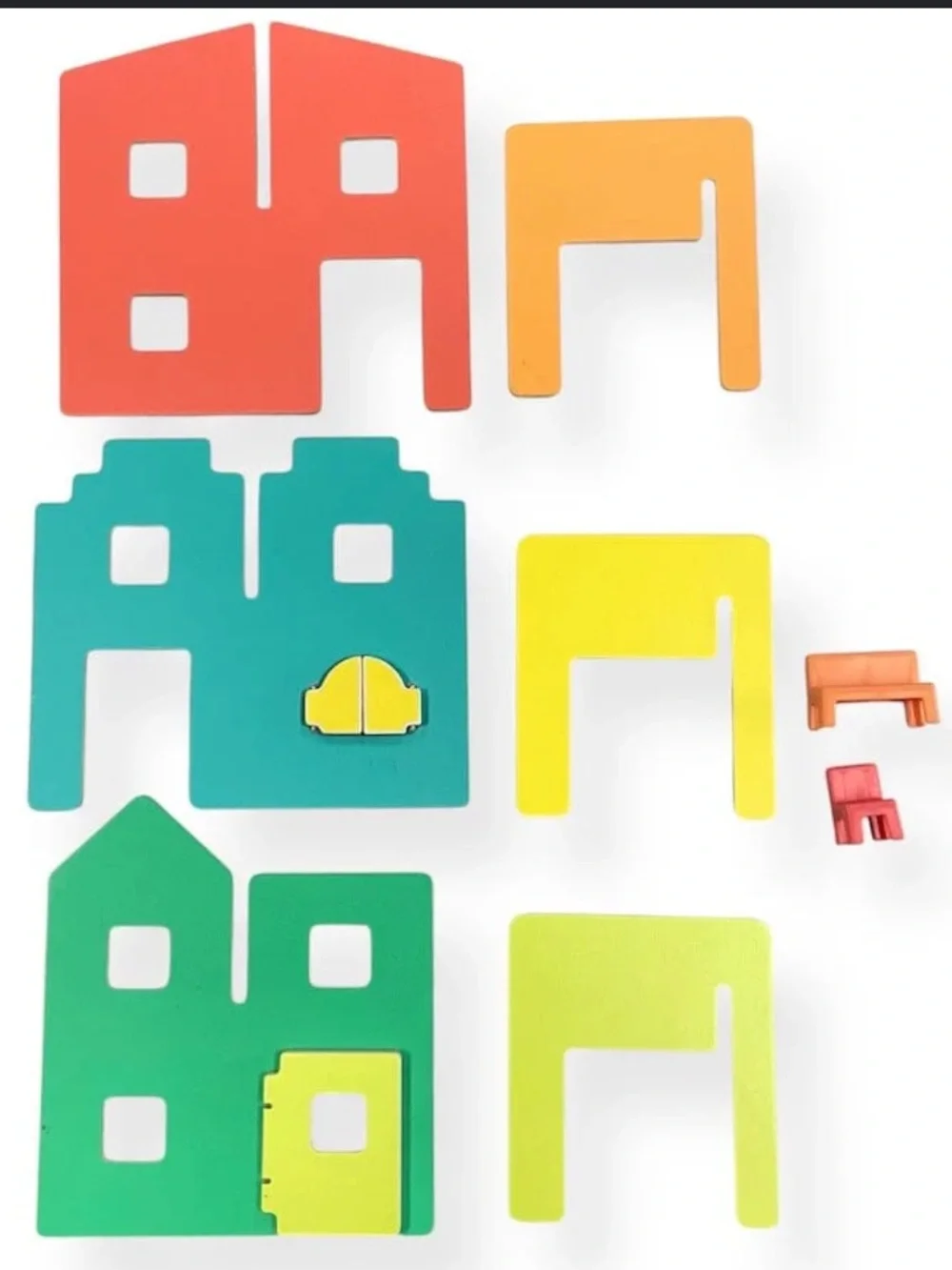 Modular Wooden Village Playset - Multicolor